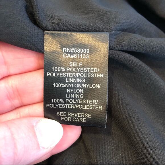 Adelyn Rae Marcella navy black floral high low lace trim midi dress Extra Small - Picture 12 of 16